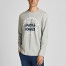 Футболка з довгими рукавами JJHERRO TEE LS CREW NECK 12188712-Light Grey Melange-Fit:REG Jack&Jones 12188712-LIGHT GREY MELAN