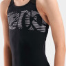 Купальник закритий для дівчат Arena GRAPHIC SWIMSUIT V BACK чорний, білий 128 см 006680-501