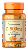 Капсули Vitamin C-500 mg with Bioflavonoids and Rose Hips - 100 Caps 100-60-5550063-20