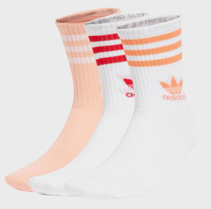 Шкарпетки Adidas CREW SOCK 3STR білий, рожевий, червоний Жін M (40-42) JI9472