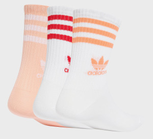 Шкарпетки Adidas CREW SOCK 3STR білий, рожевий, червоний Жін M (40-42) JI9472