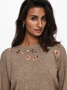 Пуловер ONLFIE LIFE L/S PULLOVER CC KNT 15232538-Camel ONLY L Бежевий 15232538-CAMEL-DETAIL:MEL