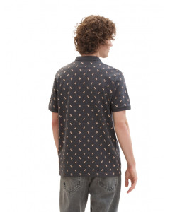 Поло Men's Polo Shirt with Palm Pattern 1042114ХХ35506 Tom Tailor L Темно-сірий 1042114ХХ3556
