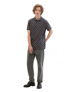 Поло Men's Polo Shirt with Palm Pattern 1042114ХХ35506 Tom Tailor L Темно-сірий 1042114ХХ3556