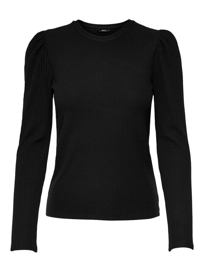 Топ з рукавами ONLEMMA L/S PUFF TOP JRS 15222328-Black ONLY L Чорний 15222328-Black