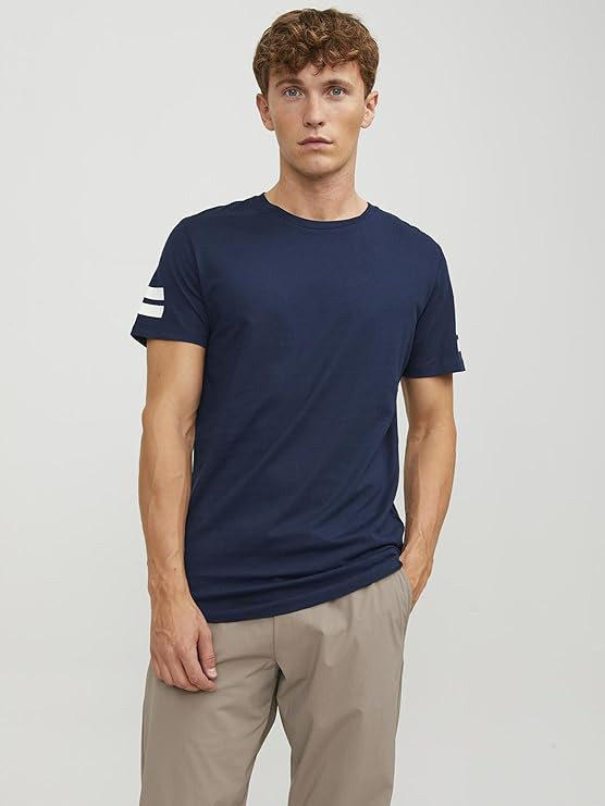 Футболка Jack & Jones JCOBORO TEE SS CREW NECK NOOS 12116021-NavyBlazer