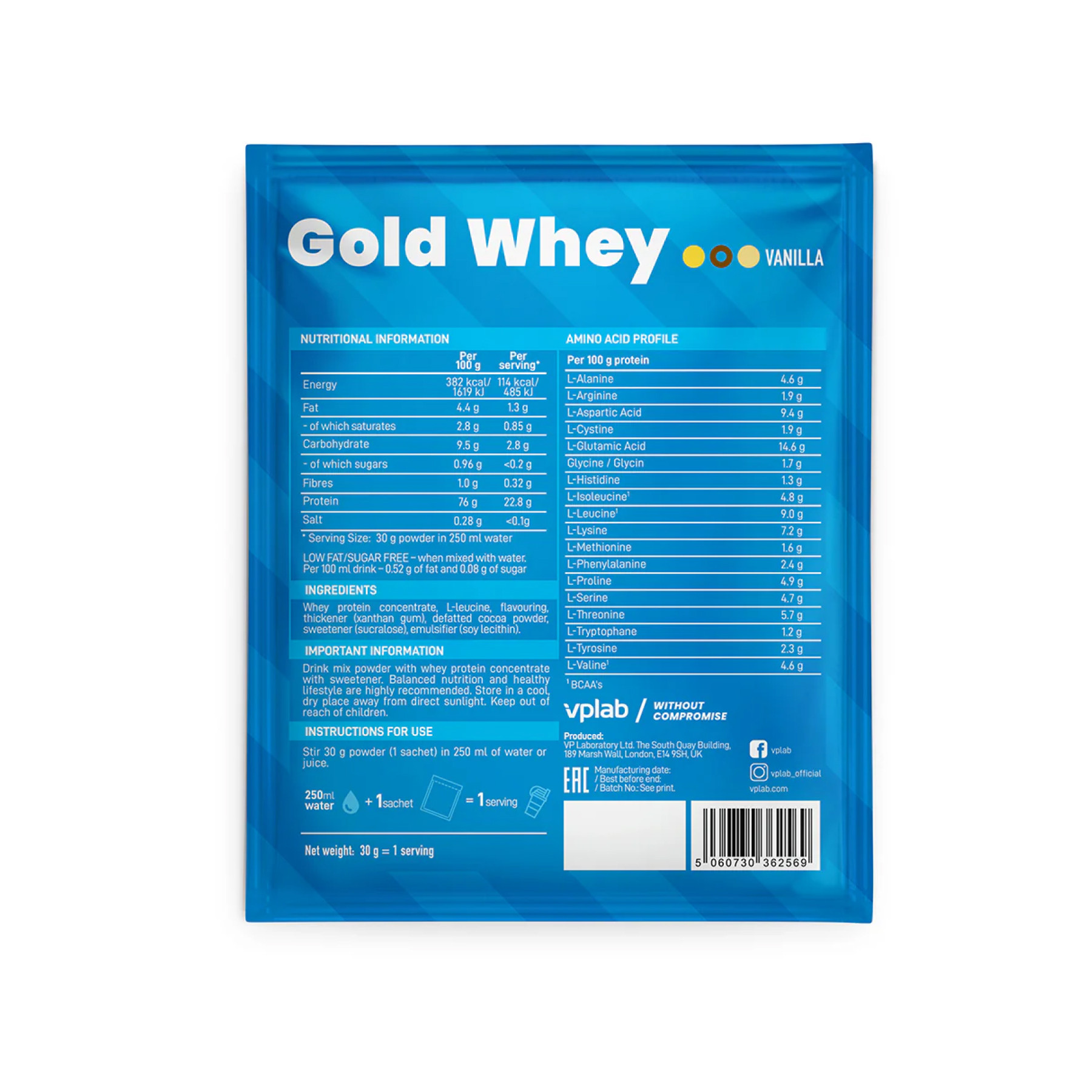 Порошок VPLab Sample Gold Whey - 30g Vanila 2023-10-3358