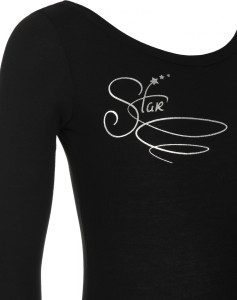 Купальник гімнастичний з довгим рукавом для дівчаток 106575DMX-99 Demix 110-116 (116) Чорний 106575DMX-99