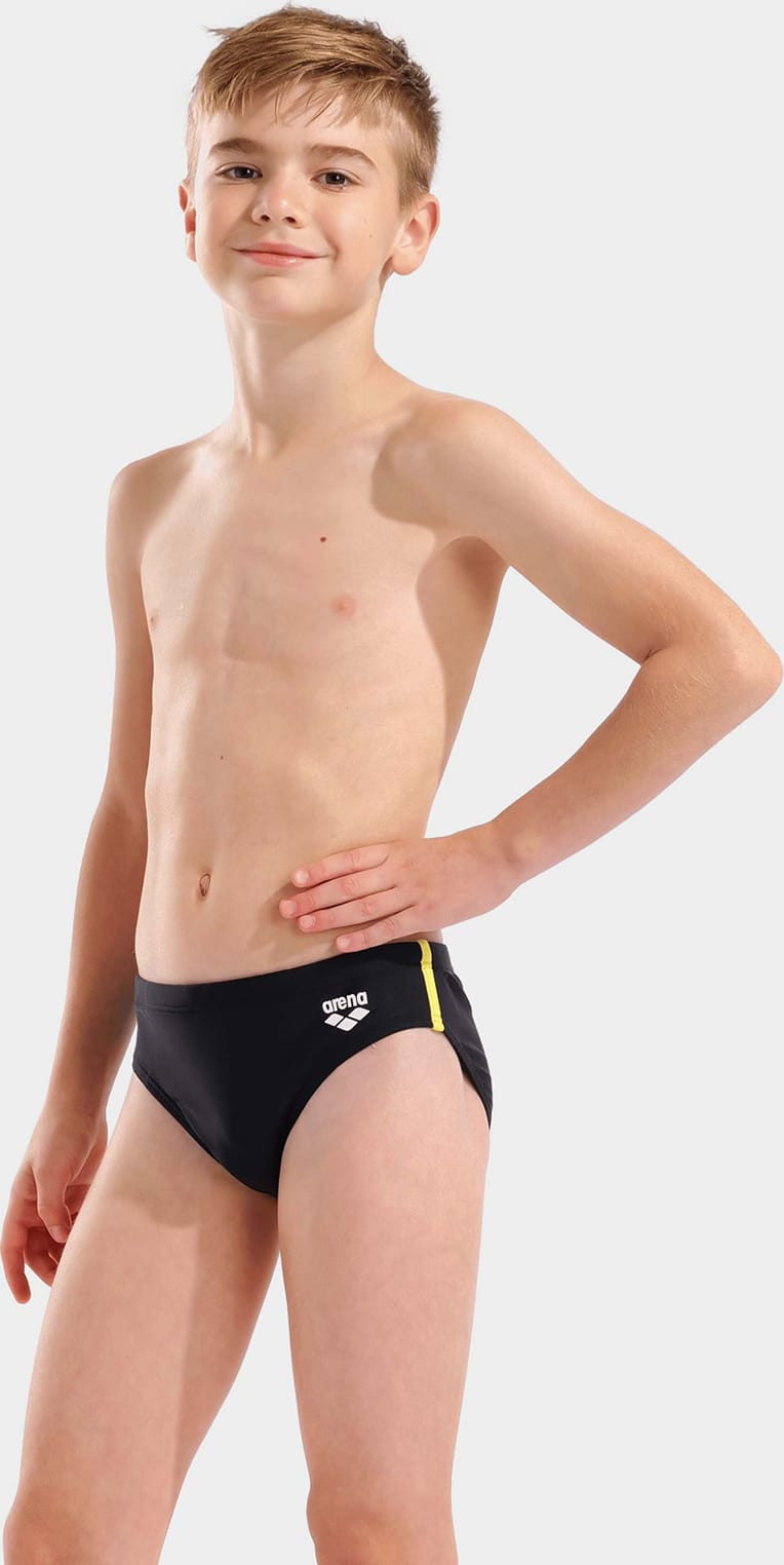 Плавки для хлопчиків Arena SWIM BRIEFS SOLID чорний, жовтий 128 см (008371-583) 008371-583