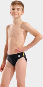 Плавки для хлопчиків Arena SWIM BRIEFS SOLID чорний, жовтий 128 см (008371-583) 008371-583