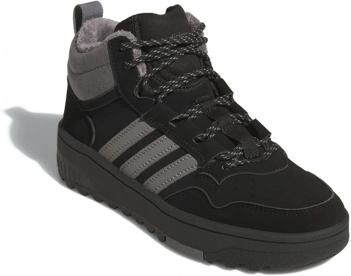 Черевики підліткові UNISEX HOOPS 4.0 MID WINTERIZED J JQ7903 Adidas 3 (35,5) Чорний JQ7903