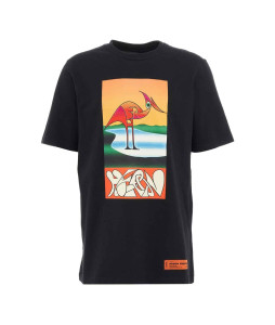 Футболка HERON PRESTON SS22 Abstract T-shirt 'Black Orange' HMAA026S22JER0031020