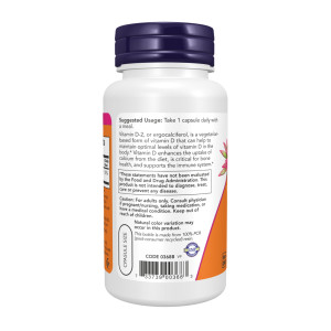 Капсули Now Foods Vitamin D 1000 IU Dry - 120 vcaps 2023-10-4532