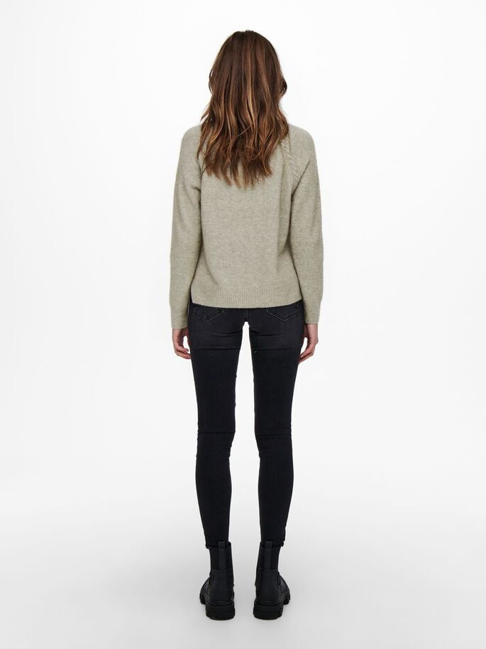 Пуловер ONLGABI LIFE L/S O-NECK PULLOVER CC KNT 15231424-Kalamata-Detail:W. MELANGE ONLY M Сірий 15231424-KALAMATA-DETAIL: