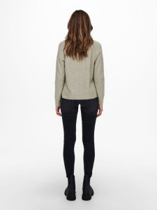 Пуловер ONLGABI LIFE L/S O-NECK PULLOVER CC KNT 15231424-Kalamata-Detail:W. MELANGE ONLY M Сірий 15231424-KALAMATA-DETAIL: