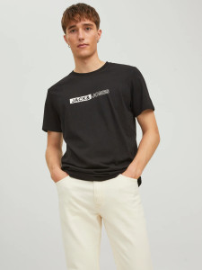 Футболка JJNEO TEE SS CREW NECK 12221946-Black-Print:SMALL Jack&Jones L Чорний 12221946-BLACK-PRINT:SMAL