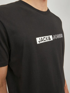 Футболка JJNEO TEE SS CREW NECK 12221946-Black-Print:SMALL Jack&Jones L Чорний 12221946-BLACK-PRINT:SMAL