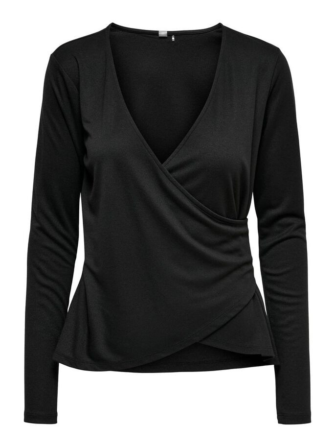Топ із запахом ONPNORI LS WRAP TOP 15236598-Black Only Play L Чорний 15236598-Black