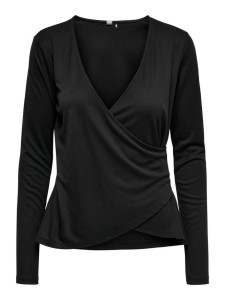 Топ із запахом ONPNORI LS WRAP TOP 15236598-Black Only Play L Чорний 15236598-BLACK