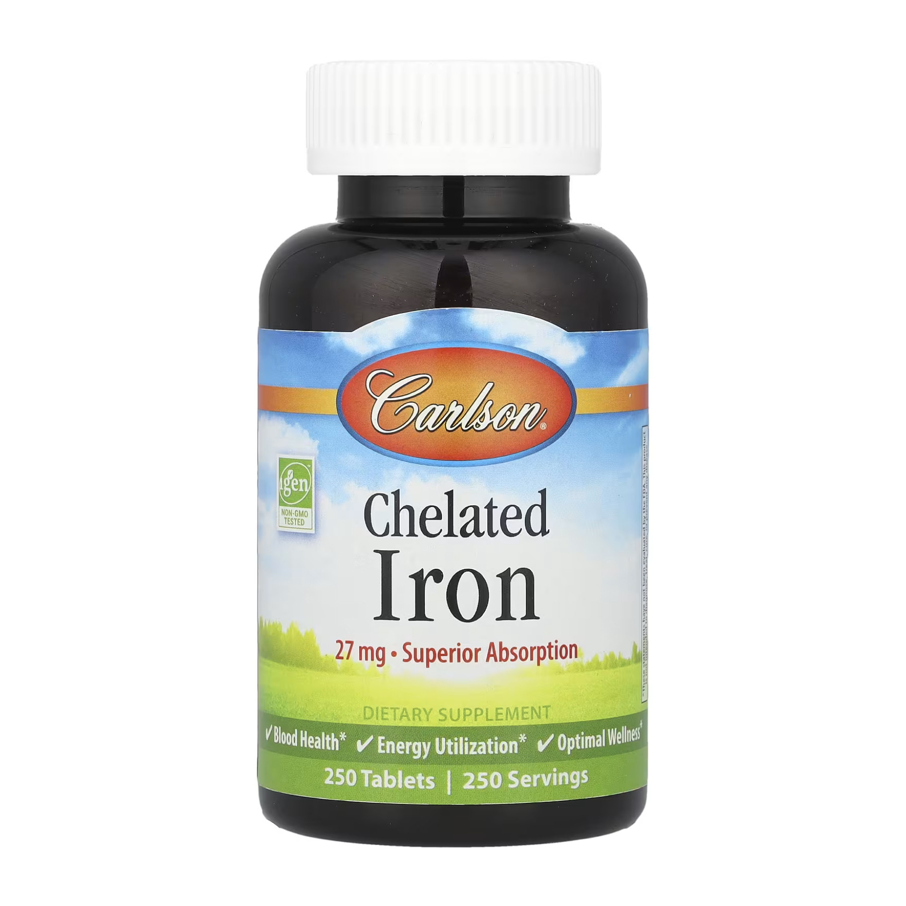 Таблетки Carlson Laboratories Chelated Iron - 250 tabs 2023-10-4570