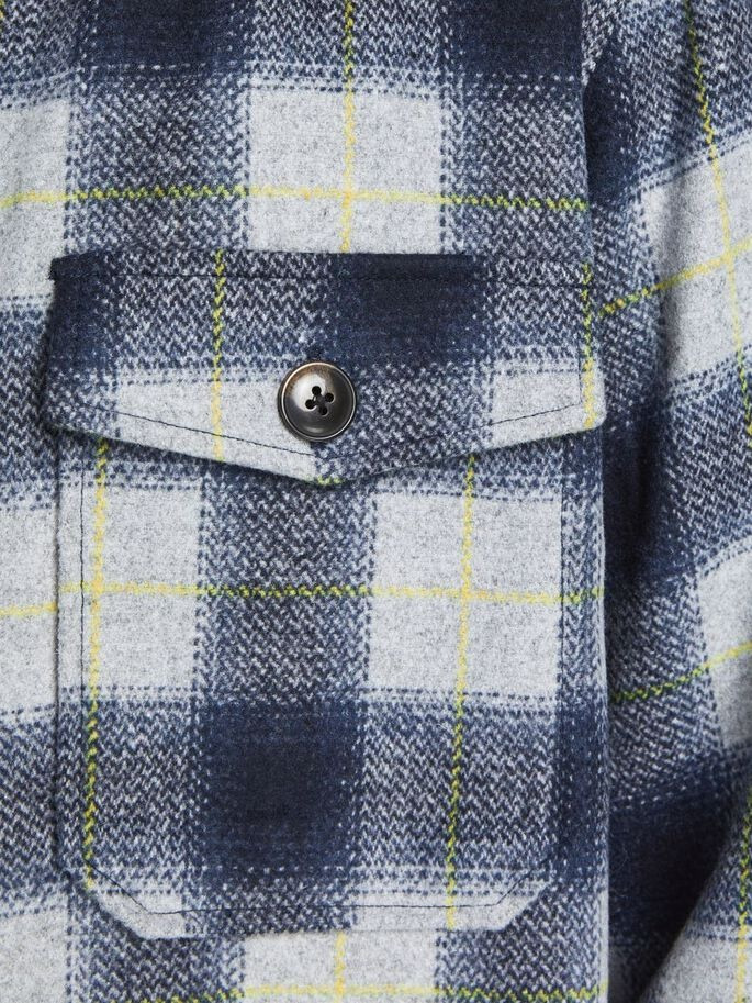 Куртка JOROLLIE CHECK SHIRT JACKET LS LN 12198798-Navy Blazer-Detail:/CHECK Jack&Jones L Темно-синій 12198798-Navy Blazer-Deta