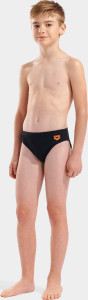 Плавки сліпи для хлопчиків Arena BRIGHT SWIM BRIEFS чорний, помаранчевий 116 см 006724-503