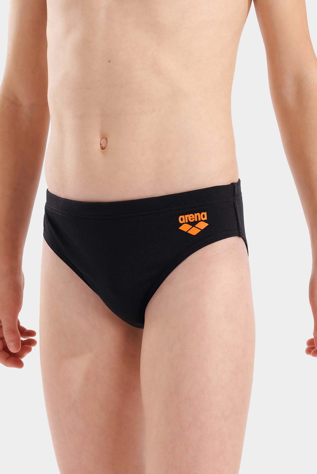 Плавки сліпи для хлопчиків Arena BRIGHT SWIM BRIEFS чорний, помаранчевий 116 см 006724-503