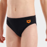 Плавки сліпи для хлопчиків Arena BRIGHT SWIM BRIEFS чорний, помаранчевий 116 см 006724-503