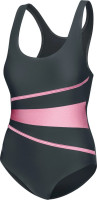 Купальник закритий для жінок Aqua Speed Swimsuit STELLA LADY 62961 темно-сірий, рожевий Жін 36 (299- 299-33