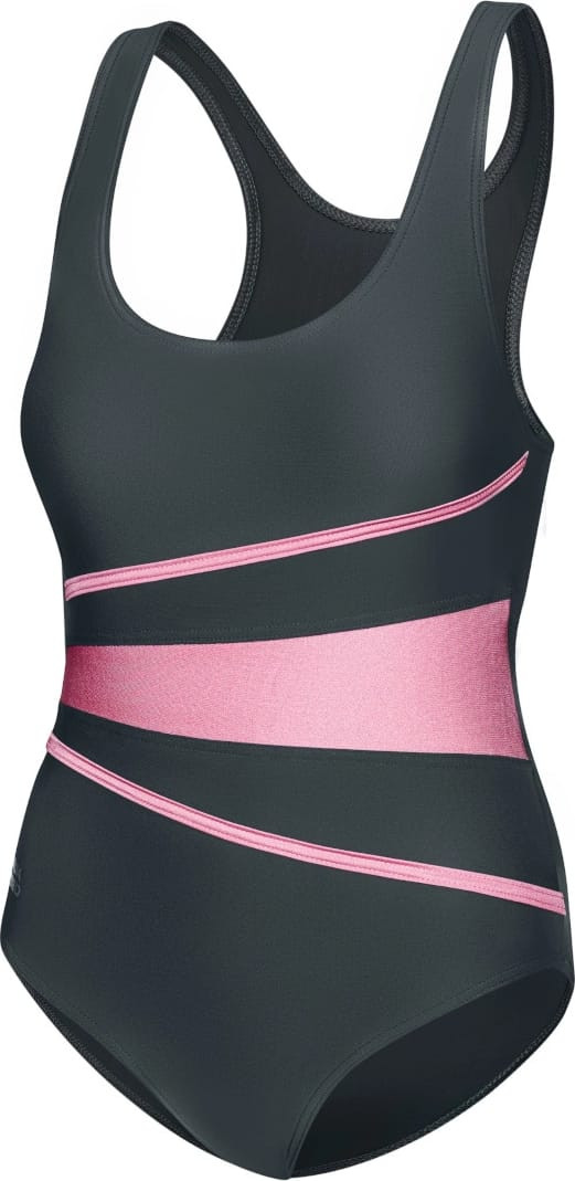 Купальник закритий для жінок Aqua Speed Swimsuit STELLA LADY 62961 темно-сірий, рожевий Жін 36 (299- 299-33