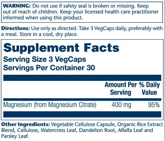 Капсули Magnesium Citrate 400mg - 90 vcaps 2022-10-1036