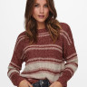 Пуловер ONLINA L/S PULLOVER CC KNT 15229820-Ash Rose-Detail:W. PUMICE STONE / ROATED ONLY L Бордовий 15229820-ASH ROSE-DETAIL: