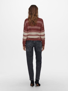 Пуловер ONLINA L/S PULLOVER CC KNT 15229820-Ash Rose-Detail:W. PUMICE STONE / ROATED ONLY L Бордовий 15229820-ASH ROSE-DETAIL: