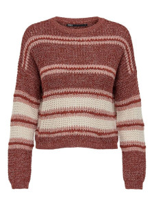 Пуловер ONLINA L/S PULLOVER CC KNT 15229820-Ash Rose-Detail:W. PUMICE STONE / ROATED ONLY L Бордовий 15229820-ASH ROSE-DETAIL: