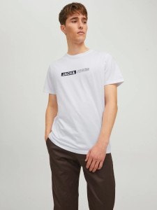 Футболка JJNEO TEE SS CREW NECK 12221946-White Jack&Jones L Білий 12221946-WHITE-PRINT:SMAL