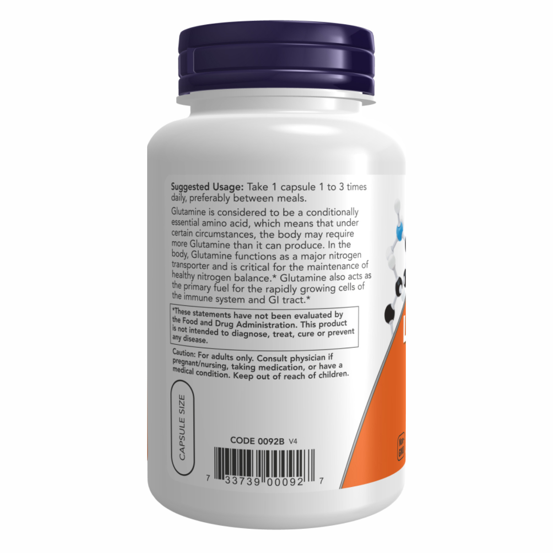 Капсули L-Glutamine 500mg - 120 vcaps 2022-10-1433