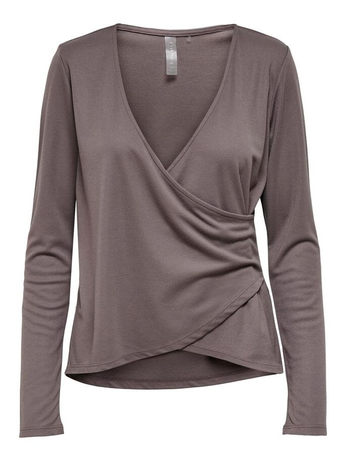 Топ із запахом ONPNORI LS WRAP TOP 15236598-Sparrow Only Play L Темно-коричневий 15236598-Sparrow