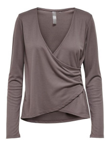 Топ із запахом ONPNORI LS WRAP TOP 15236598-Sparrow Only Play L Темно-коричневий 15236598-SPARROW