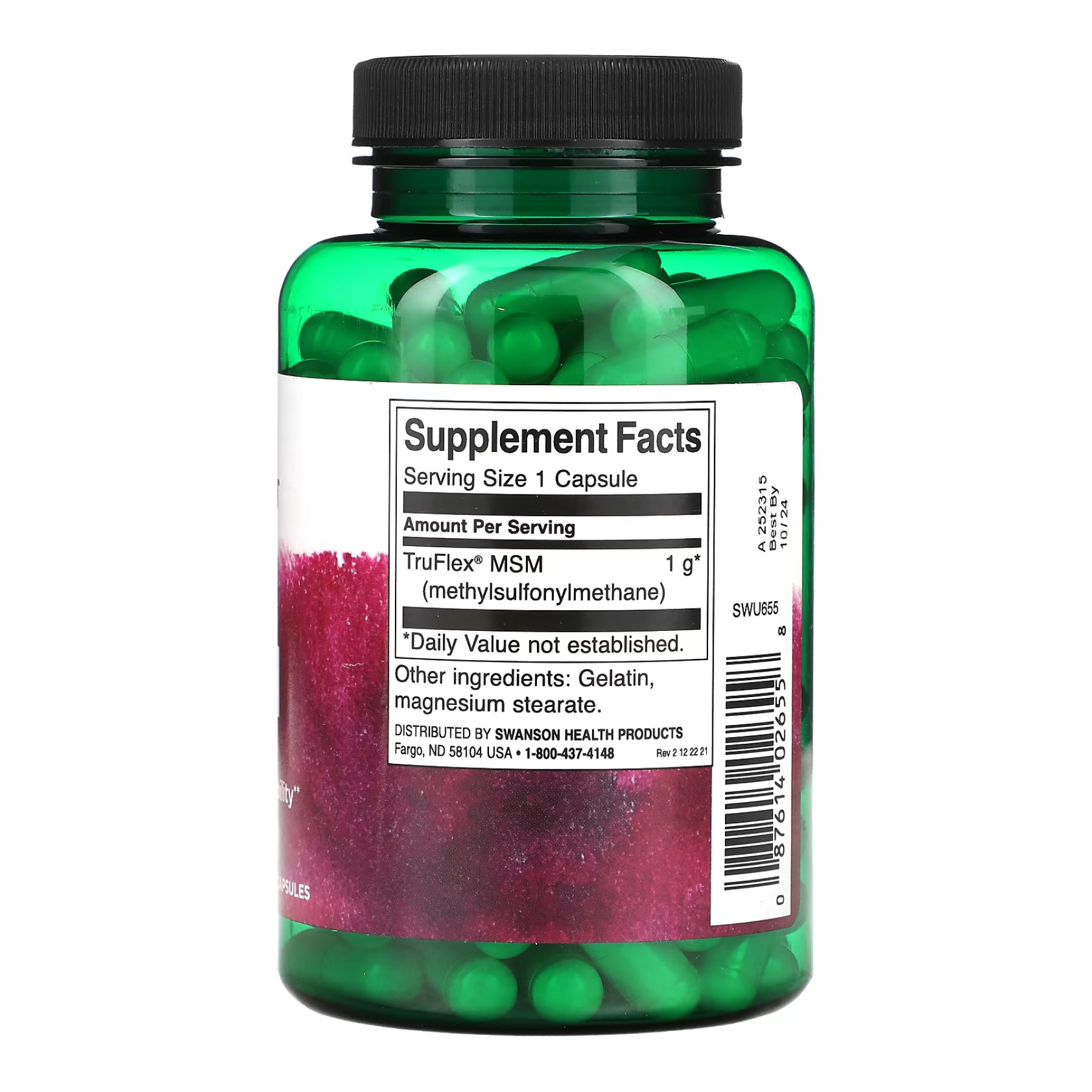 Капсули Swanson MSM 1000mg - 120 caps 2023-10-4062