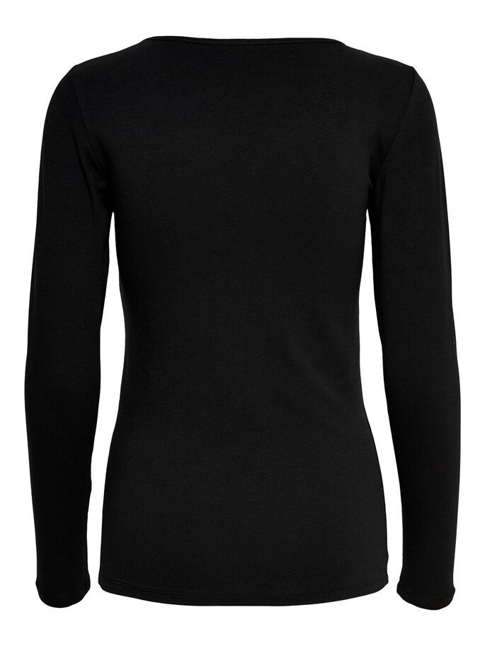 Футболка з довгими рукавами ONLLIVE LOVE LIFE L/S ONECK TOP NOOS JRS 15204712-Black ONLY M Чорний 15204712-Black