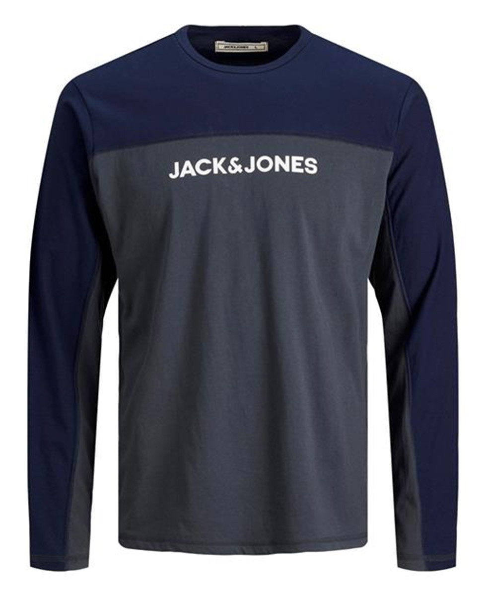 Футболка с довгими рукавами JACSMITH LW LS TEE 12194777-Asphalt Jack&Jones L Темно-сірий 12194777-ASPHALT