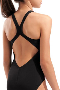 Купальник закритий для дівчат Arena MULTI COLOURS SWIMSUIT V BACK блакитний, чорний дитячий 164 см ( 009007-509