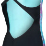 Купальник закритий для дівчат Arena MULTI COLOURS SWIMSUIT V BACK блакитний, чорний дитячий 164 см ( 009007-509
