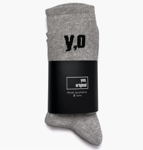 Шкарпетки yes, original 3 Pack Socks Grey 100000-124 36-40 100000-124