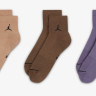 Шкарпетки Nike U J ED CUSH POLY ANKLE 3PR 144 бежевий, коричневий, фіолетовий Уні 38-42 DX9655-905