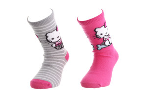 Шкарпетки HELLO KITTY SOCKS 2P пурпурний, сірий Діт 27-30 арт 36762-1 36762-1