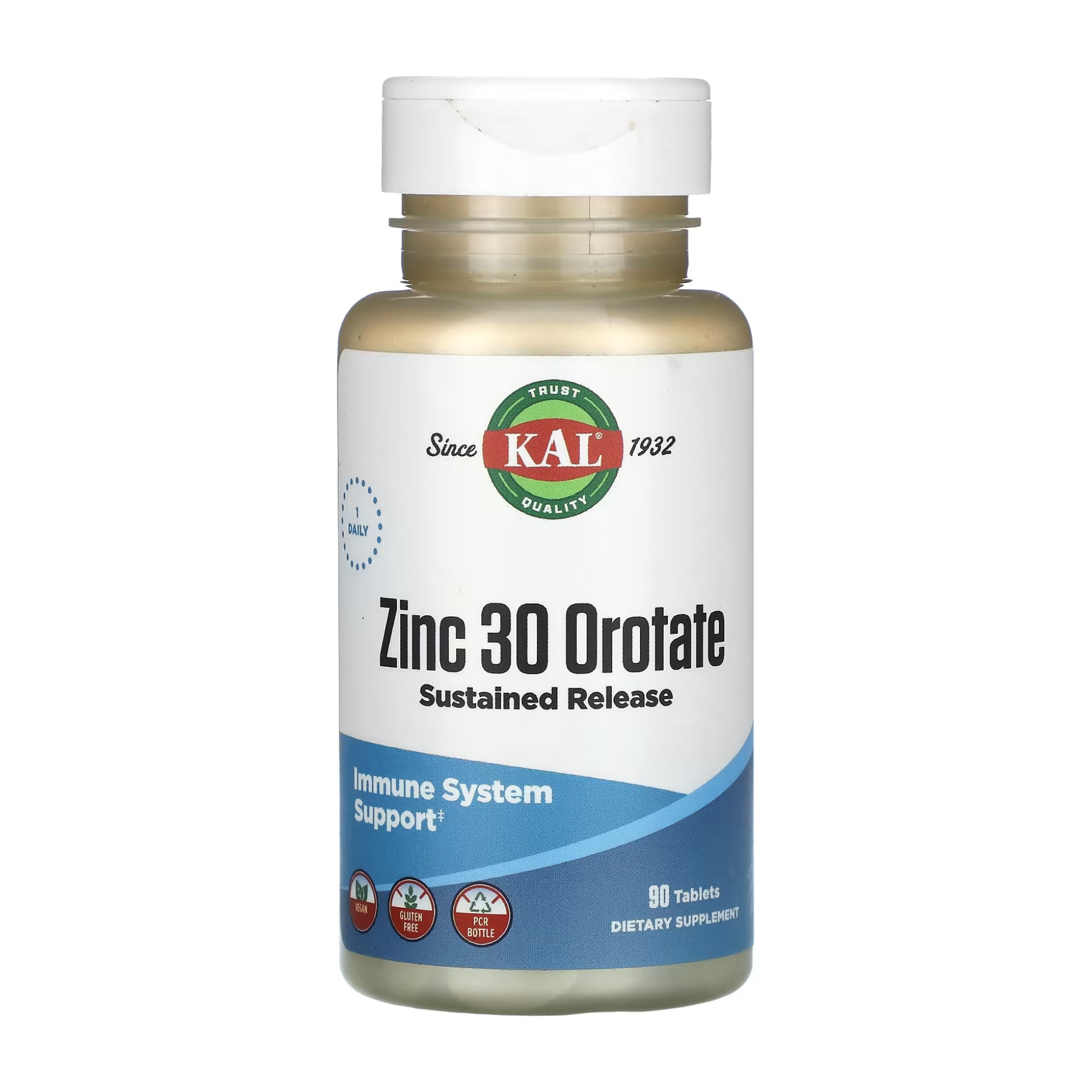 Таблетки KAL Zinc 30 Orotate Sustained Release - 90 tabs 2023-10-3416