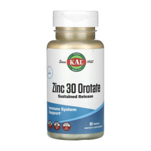 Таблетки KAL Zinc 30 Orotate Sustained Release - 90 tabs 2023-10-3416
