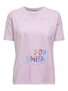 Футболка ONLFIONA LIFE OVERSIZE S/S BOX TOP JRS 15226022 Orchid Bloom ONLY XS Бузковий 15226022ORCHIDBLOOM
