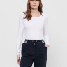 Футболка з довгими рукавами ONLLIVE LOVE LIFE L/S ONECK TOP NOOS JRS 15204712-White ONLY L Білий 15204712-WHITE
